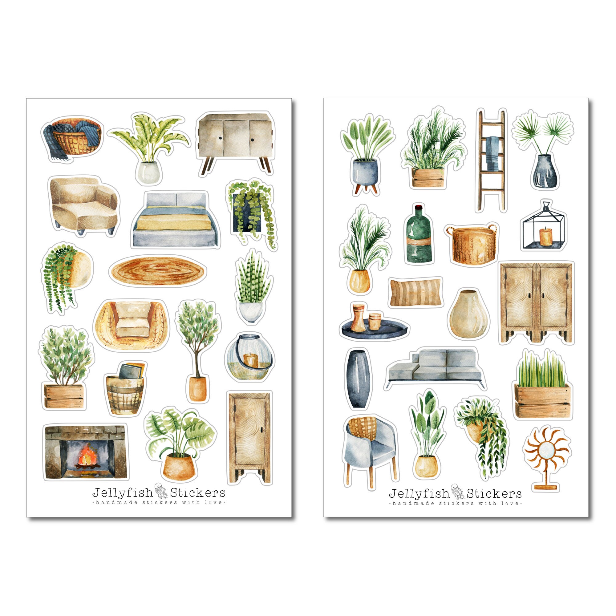 Home Sticker Set Stickers Living Journal Stickers Sticker - Etsy