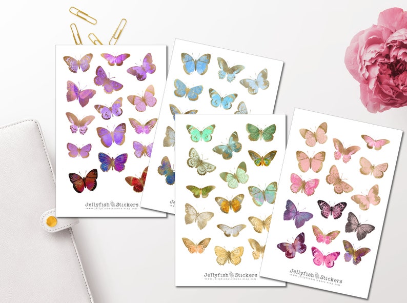 Butterflies Colorful Sticker Set Journal Sticker Stickers Etsy