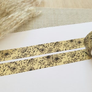 Kwiaty z taśmy Washi - vintage, kwiatowe, beżowe, scrapbooking, rękodzieło, taśma klejąca, materiał