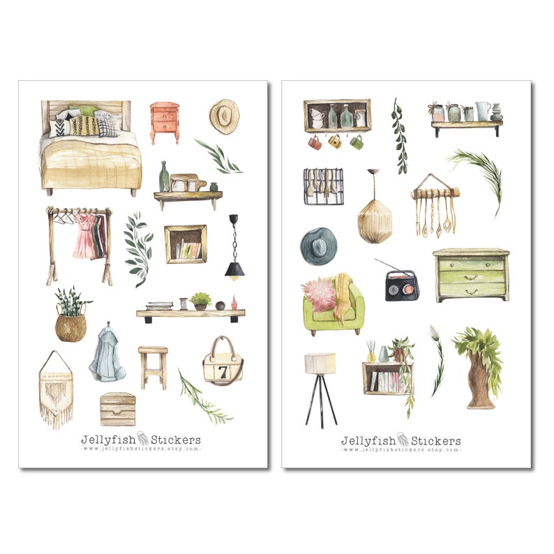 Home Sticker Set Stickers Living Journal Sticker Sticker Etsy