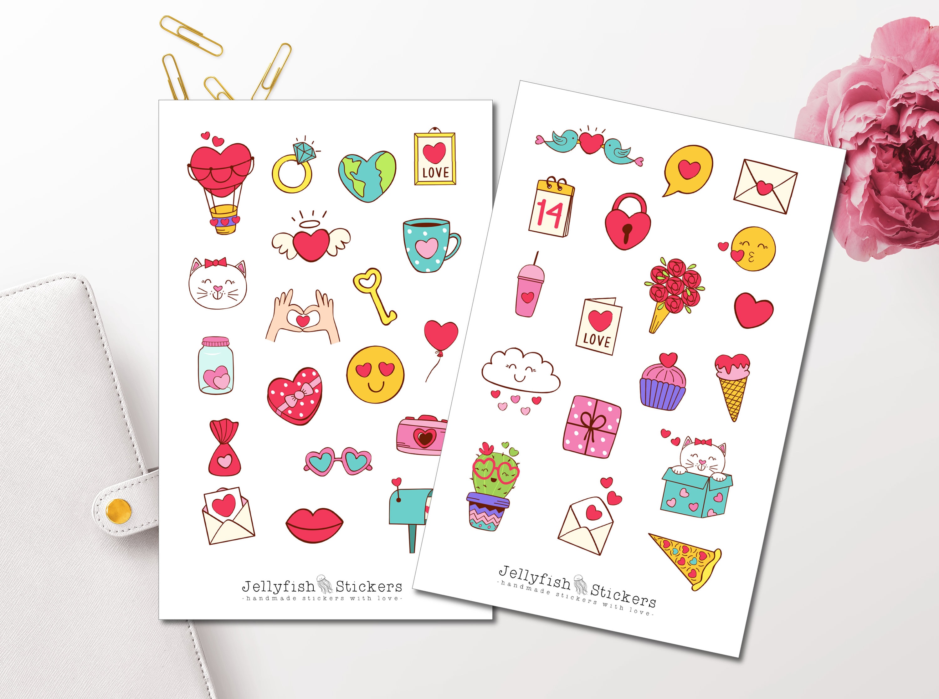 Love Sticker Set - Stickers, Journal Stickers, Planner Stickers, Love ...