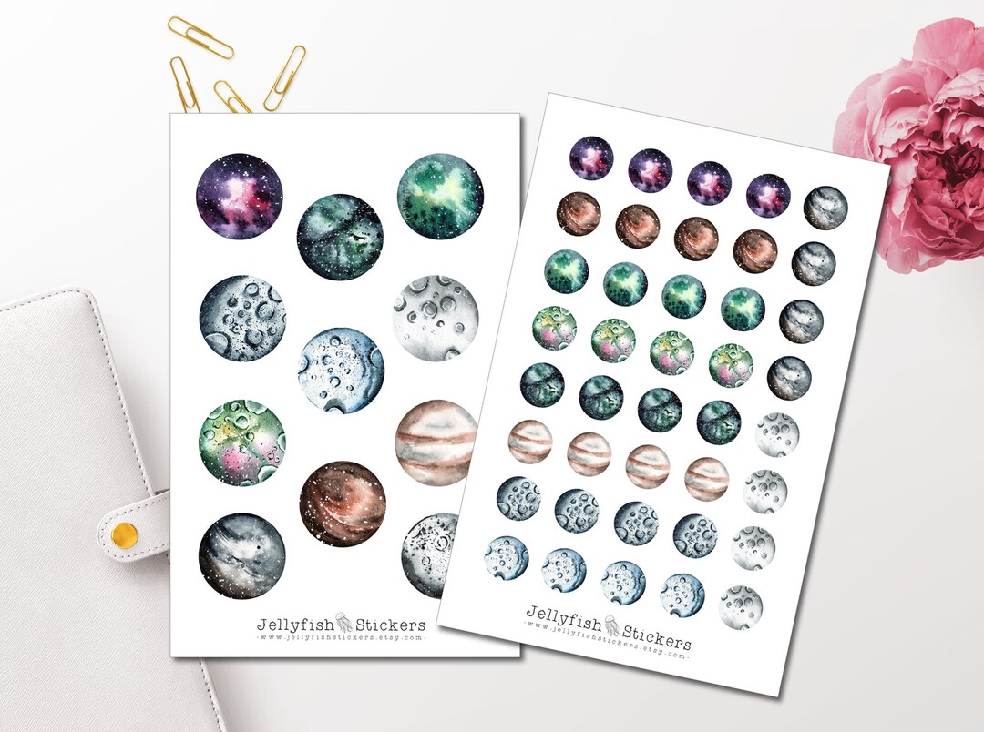 Planets Sticker Set - Space Stickers, Journal Stickers, Earth Stickers ...