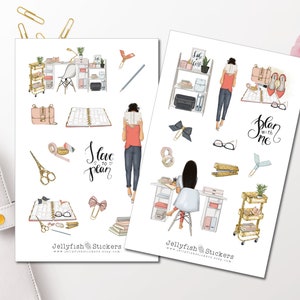 Set di adesivi Plannergirl - Adesivi per diario, adesivi per planner, adesivi per ragazze, adesivi per scrivania | Adesivi per planner