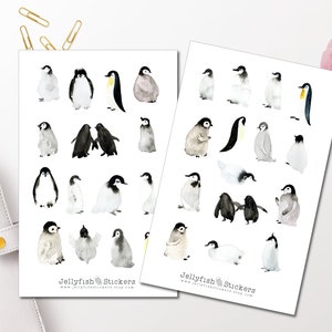 Set adesivi pinguini - Adesivi diario, adesivi, adesivi, adesivi invernali, adesivi neve, adesivi animali invernali