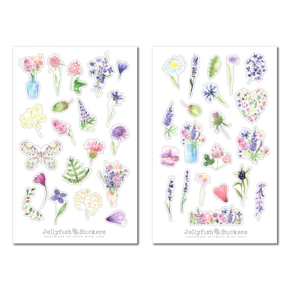 Natur Garten Sticker Set – Florale Aufkleber Für Journal, Planer & Basteln (2 Bögen)
