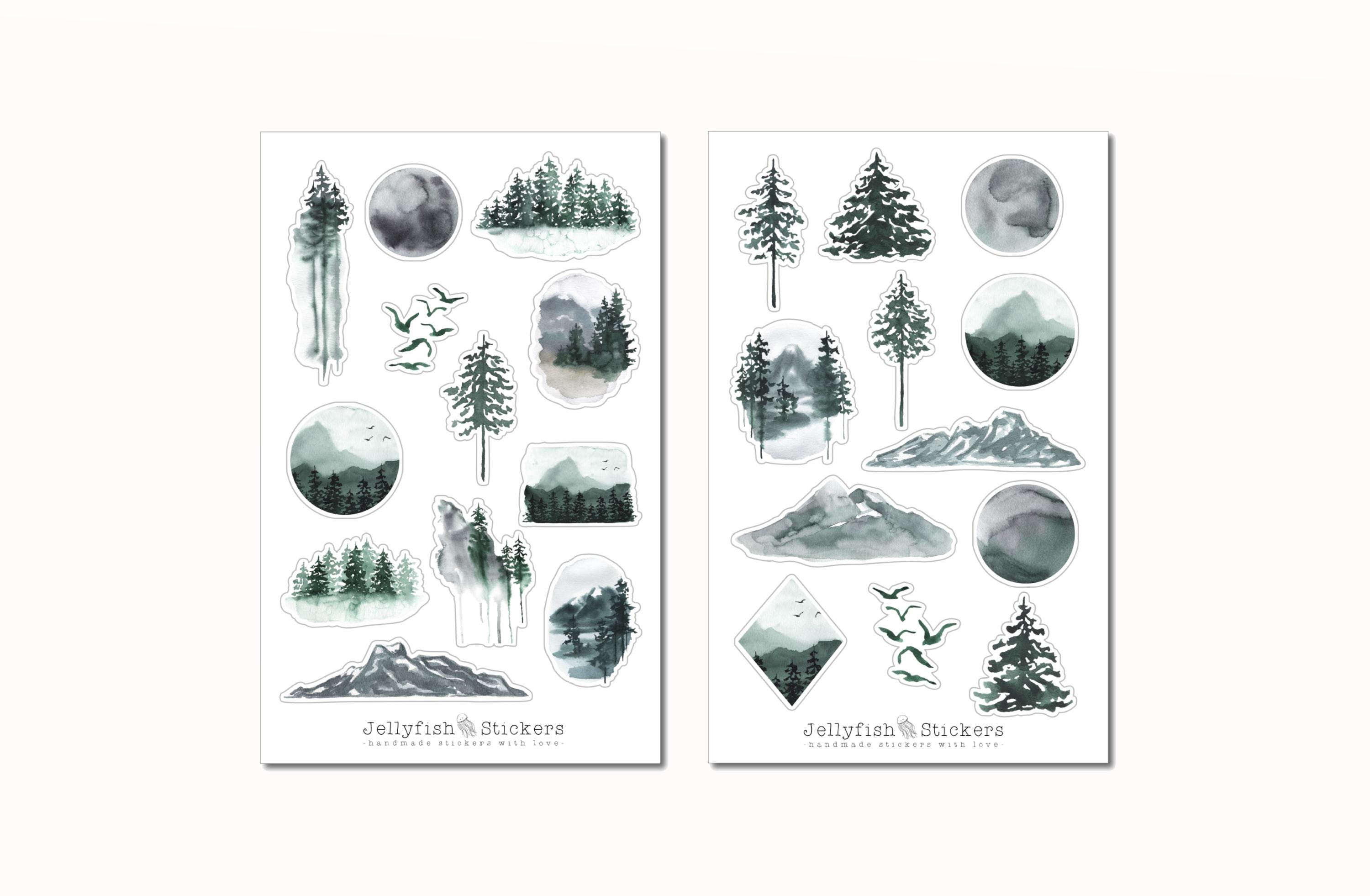 Forest Sticker Set - Journal Stickers, Planner Stickers, Nature ...