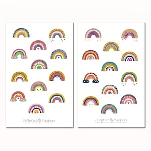Ensemble d’autocollants arc-en-ciel - Autocollants fonctionnels Autocollants journal, Autocollants planificateur, Autocollants pour enfants, Autocollants colorés, Météo, Coeur, Pluie
