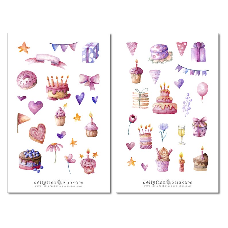 Birthday Sticker Set Cute Stickers Journal Sticker Planner | Etsy