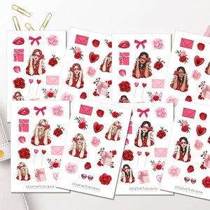 Set di adesivi per San Valentino per ragazze: adesivi per diario, adesivi per agenda, adesivi per ragazze, adesivi rosa, cuori, amore, adesivi