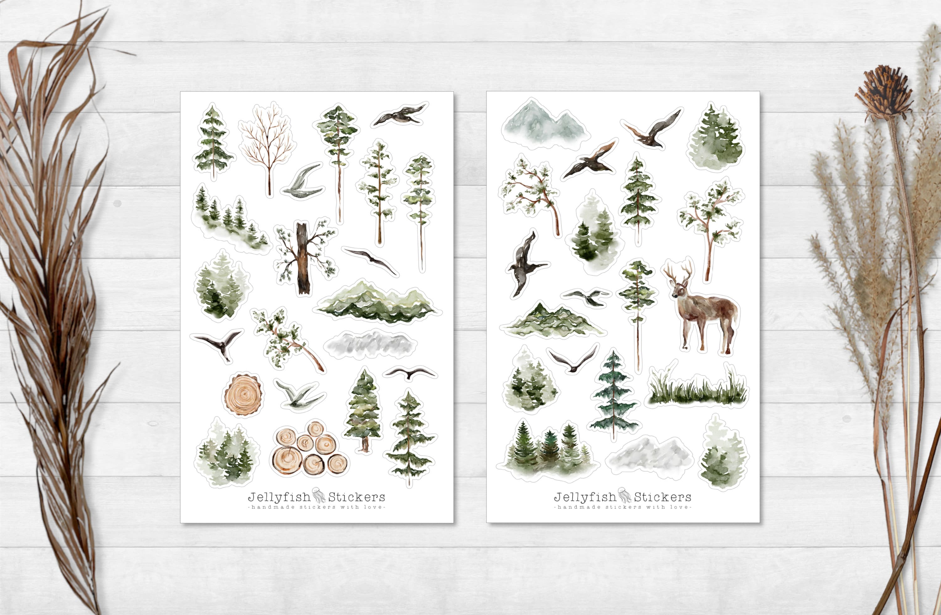 Forest Sticker Set - Journal Stickers, Planner Stickers, Nature ...