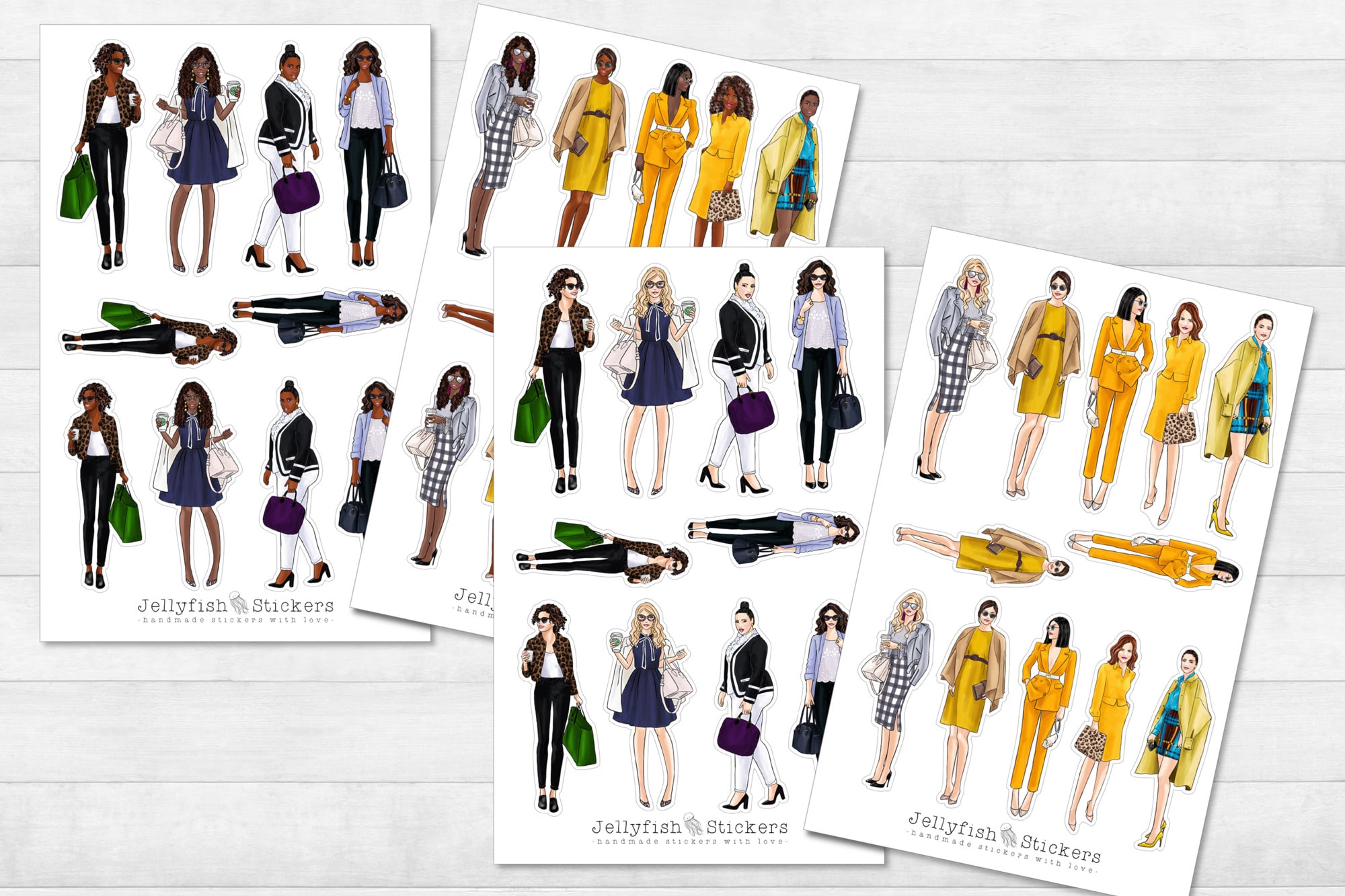 Girl Fashion Sticker Set - Stickers, Journal Stickers, Planner Stickers ...