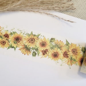 Design Washi Tape Sunflowers - kwiaty, rośliny, przyroda, ogród, lato, scrapbooking, rękodzieło, taśma klejąca, materiał