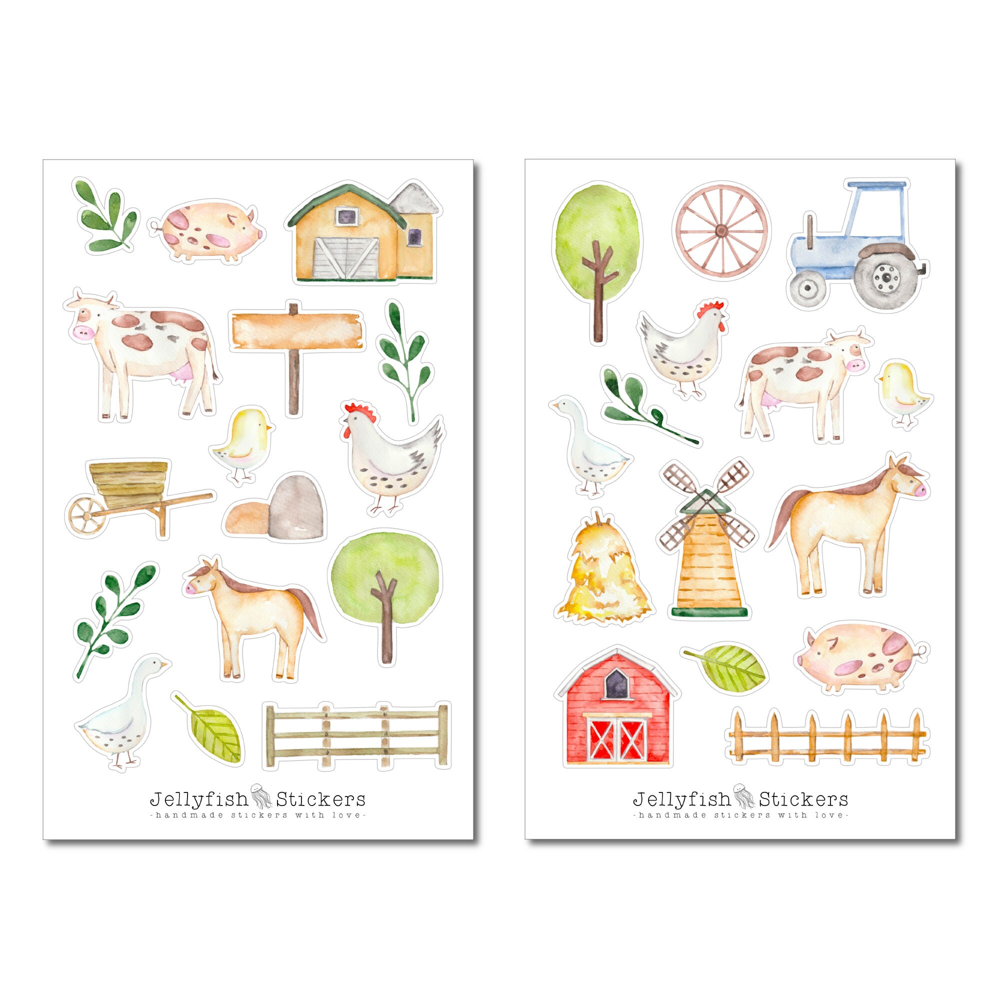 Farm Sticker Set - Cute Stickers, Journal Stickers, Stickers of Chicks ...