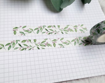 Washi tape plants - flower, bud, tendril, natural, green, garden