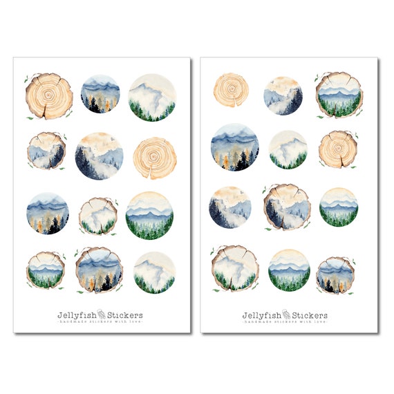 Landscape Sticker Book Sunset Romantic Series 8 Colour Choice 50 Stickers  Junk Journal Supplies Scrapbooking Aesthetic Stickers 