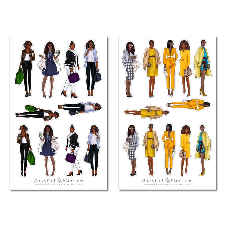 Girl Fashion Sticker Set - Stickers, Journal Stickers, Planner Stickers ...