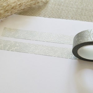 Washi Tape Baroque - srebro, wzór, vintage, scrapbooking, rękodzieło, taśma klejąca, materiał