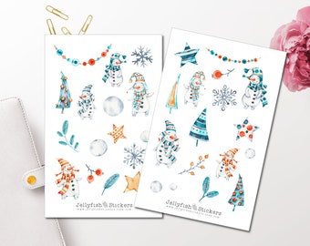 Weihnachts-Sticker Set – 2 Bögen, 180x110 Mm, Für Journal, Planer & Geschenke