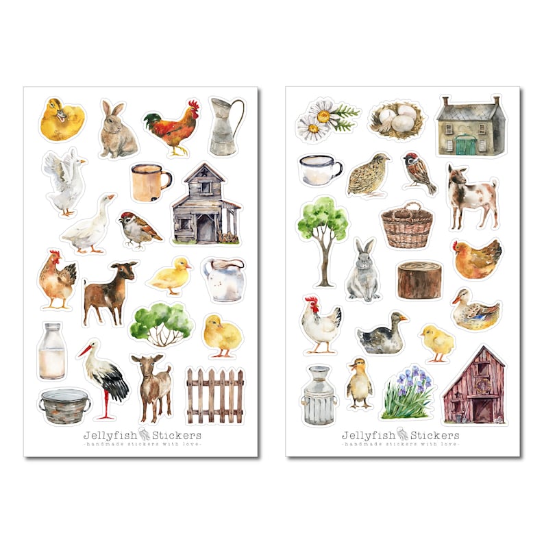 Farm Sticker Set - Cute Stickers, Journal Stickers, Planner Stickers ...
