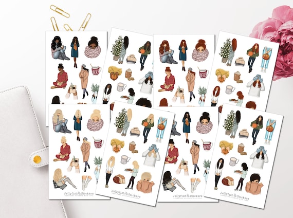 Herbst-Sticker Set Für Mädchen – 2 Bögen Mit Naturmotiven Fürs Journal & Planer