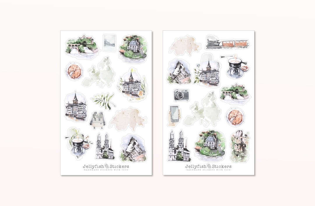 Switzerland Sticker Set Stickers, Journal Stickers, Holiday Stickers ...