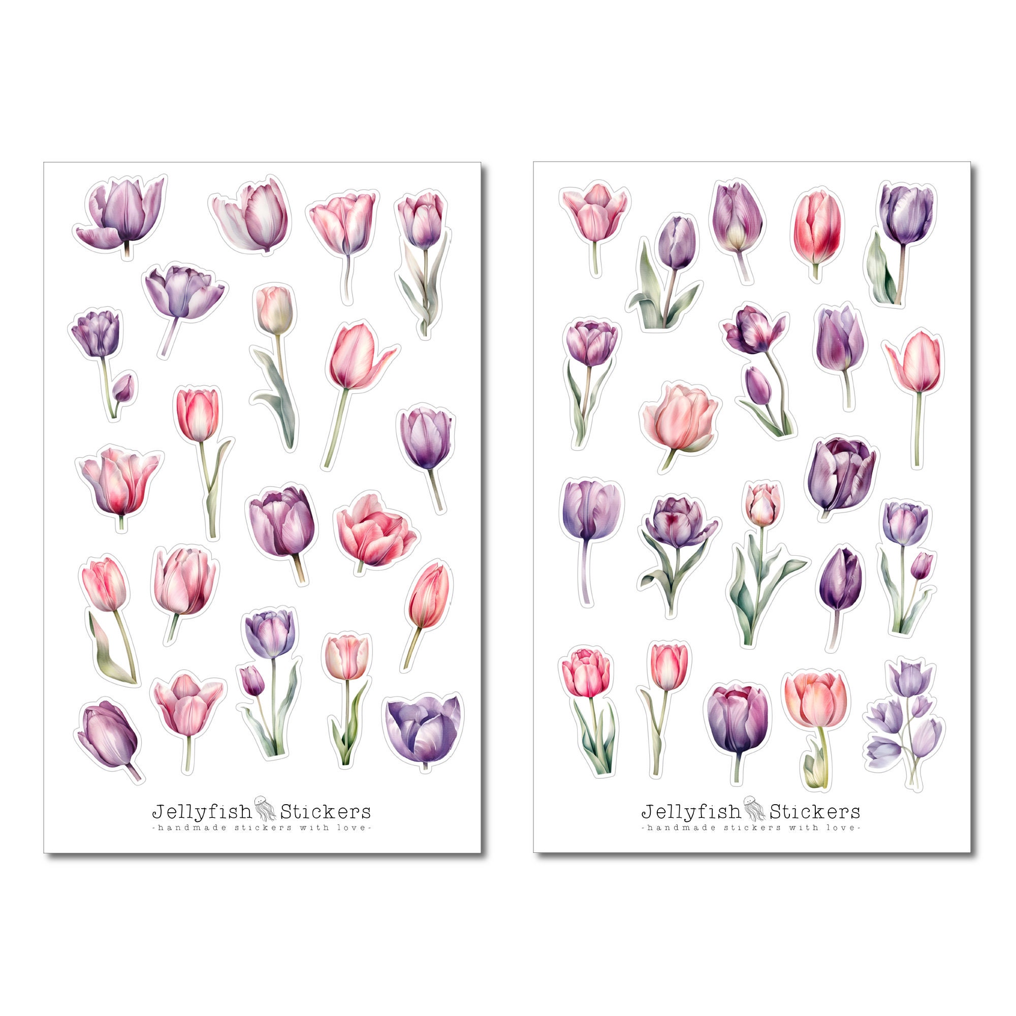 Tulip Sticker Set - Floral Stickers, Journal Stickers, Planner Stickers ...