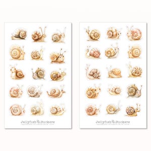 Schnecken Sticker Set - Journal Sticker, Planer Sticker, Insekten, Natur, Wald, Garten, niedlich