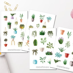 Houseplants Sticker Set - Stickers Home Journal Sticker Sticker Apartment, , Plants, Nature, Flowers, Floral, Blossoms
