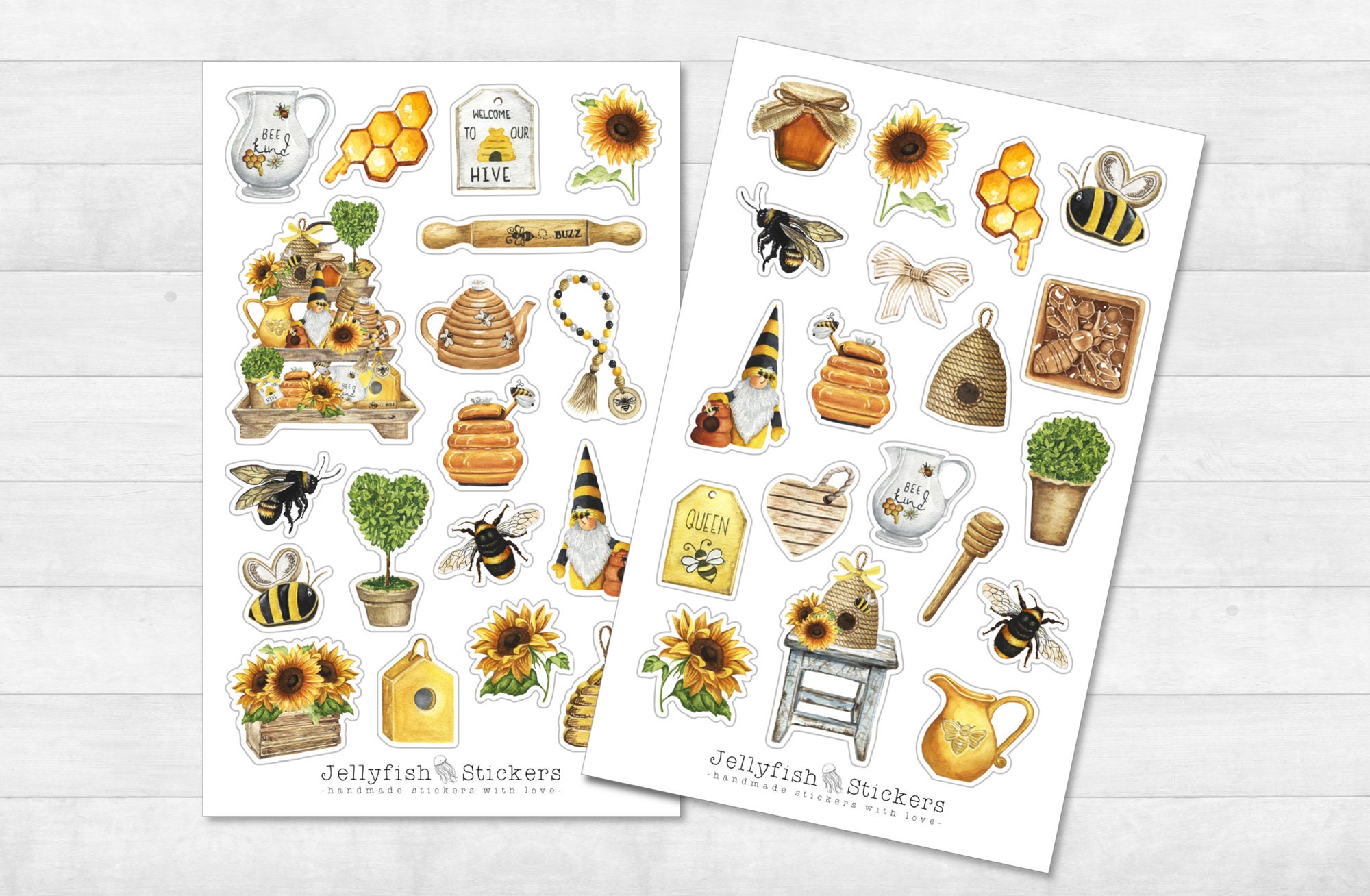 Bee Sticker Set - Stickers, Journal Stickers, Insect Stickers, Bee ...