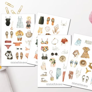 Clothes Fashion Stickers Bikini Stickers Summer Fashion Sticker Set Planner Stickers Dress Skirt Girls Girls Journal Stickers