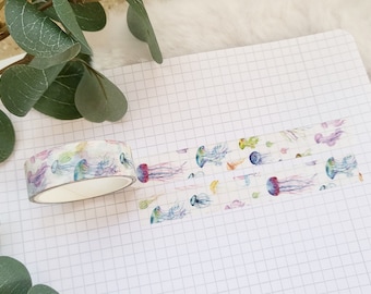 Washi Tape Jellyfish - zeedieren, kleurrijk, zee, vakantie, water, zomer, strand