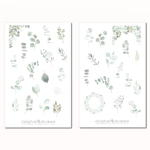 Eukalyptus Sticker Set - Florale Aufkleber, Journal Sticker, Blumen Sticker, Planer Sticker, Sticker Natur, Grün, Pflanze, Blätter, Zuhause