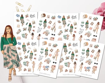 Clothes Fashion Stickers Bikini Stickers Summer Fashion Sticker Set Planner Stickers Dress Skirt Girls Girls Journal Stickers