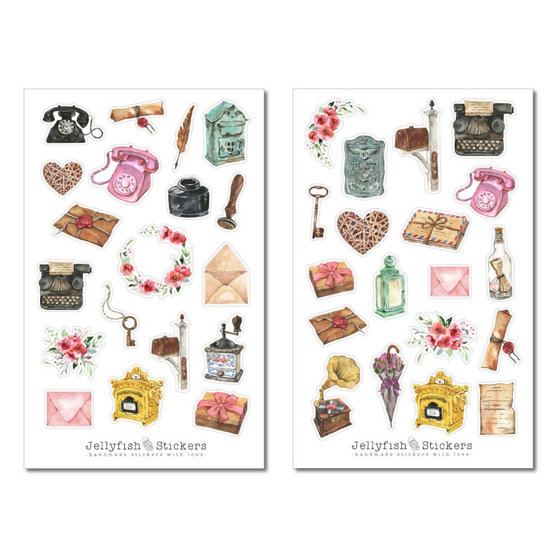 Vintage Letters Sticker Set - Stickers, Journal Stickers, Planner ...