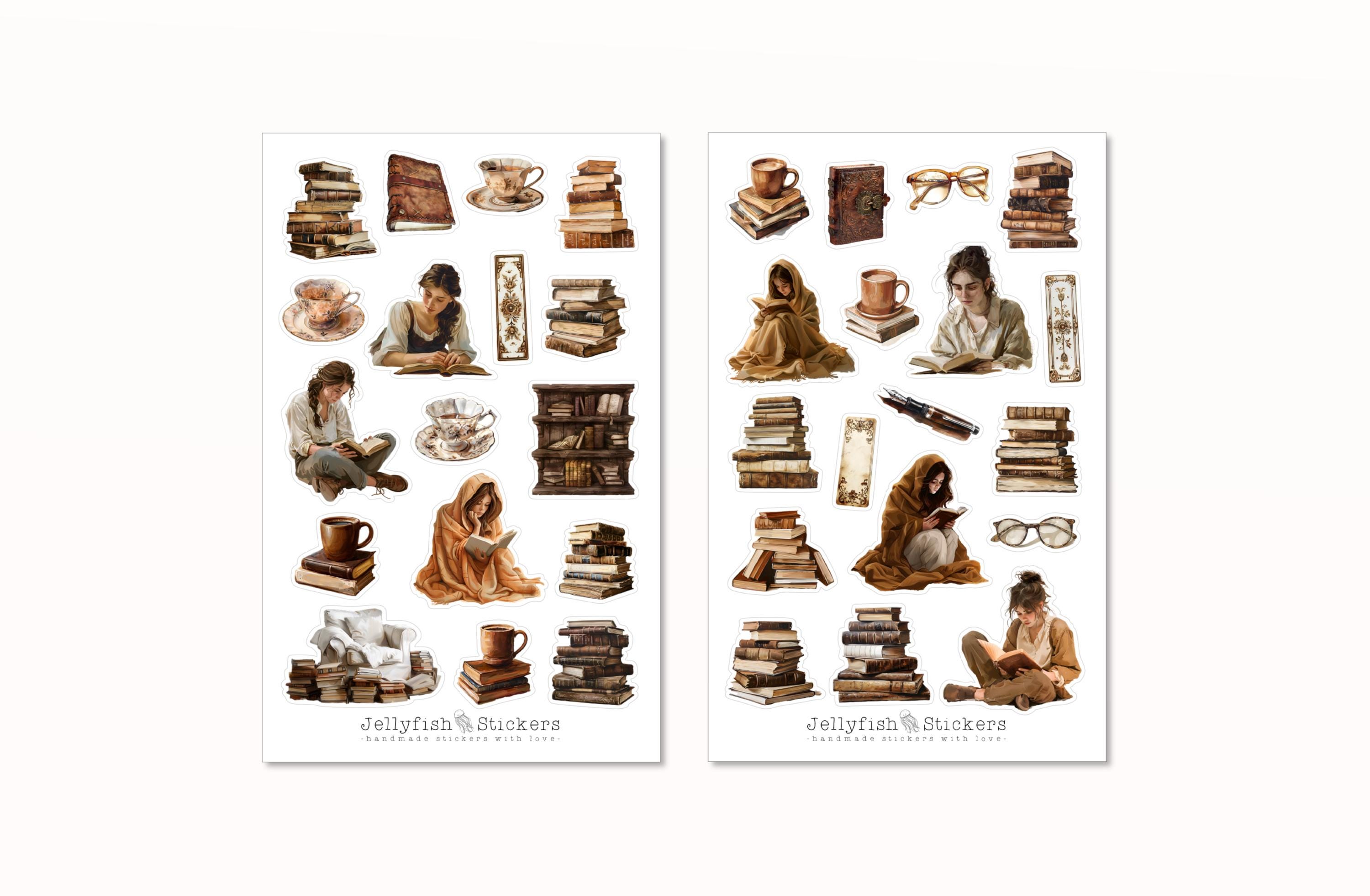 Books Sticker Set Book Sticker Set - Stickers, Planner Stickers, Reading Stickers ...