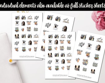 Planer Sticker Set - Journal Sticker Mädchen Sticker Planersticker Funktionale Sticker Sticker Haushalt, Einkaufen, Sport, Freizeit