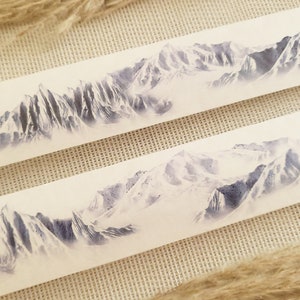 Design Washi Tape Mountains - montagnes, sommets, randonnées, paysage, scrapbooking, artisanat, ruban adhésif, matériel