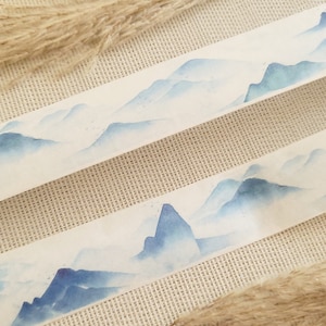 Design Washi Tape Berge - Natur, Landschaft, Gebirge, Himmel, Wolken, Vögel, Nebel, Scrapbooking, basteln, Klebeband, Material
