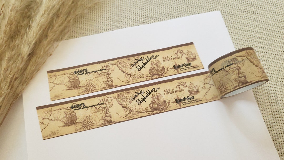 Washi Tape World Map - Travel, Vacation, Treasure Map, Vintage, Sea ...
