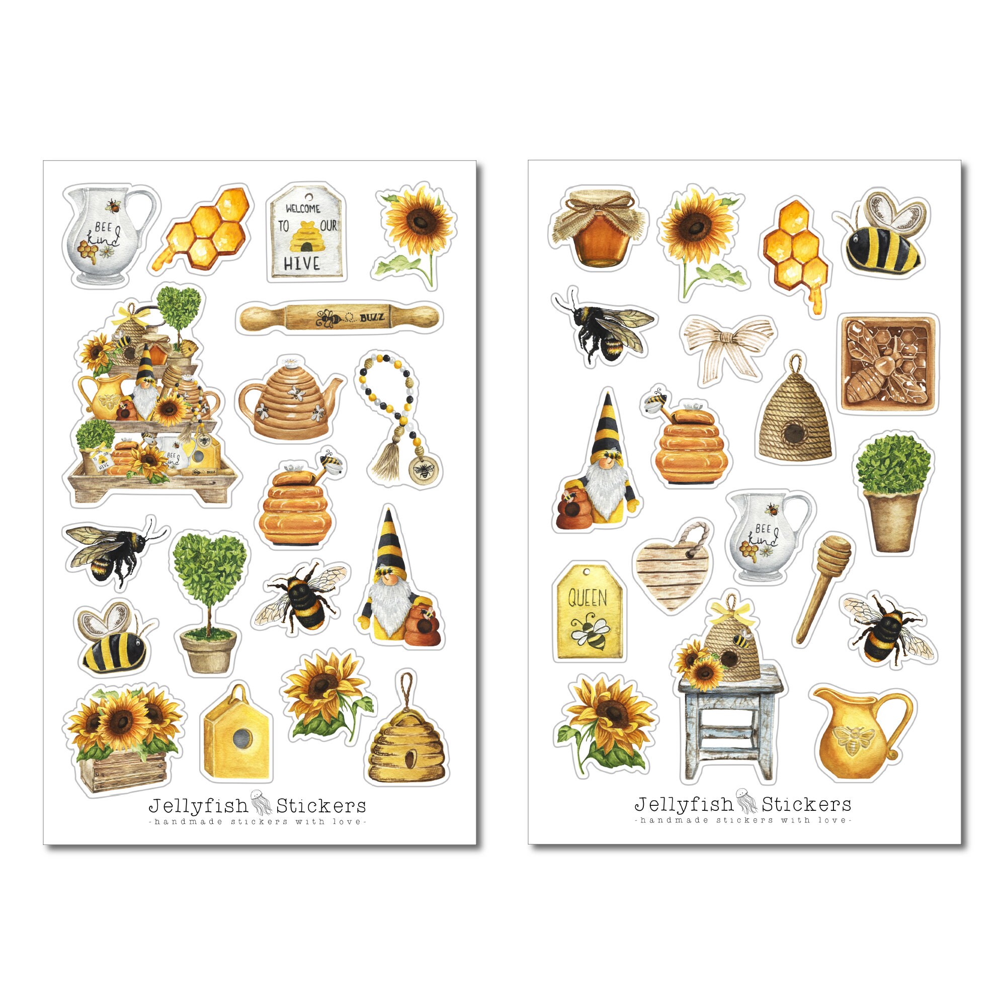 Bee Sticker Set - Stickers, Journal Stickers, Insect Stickers, Bee ...