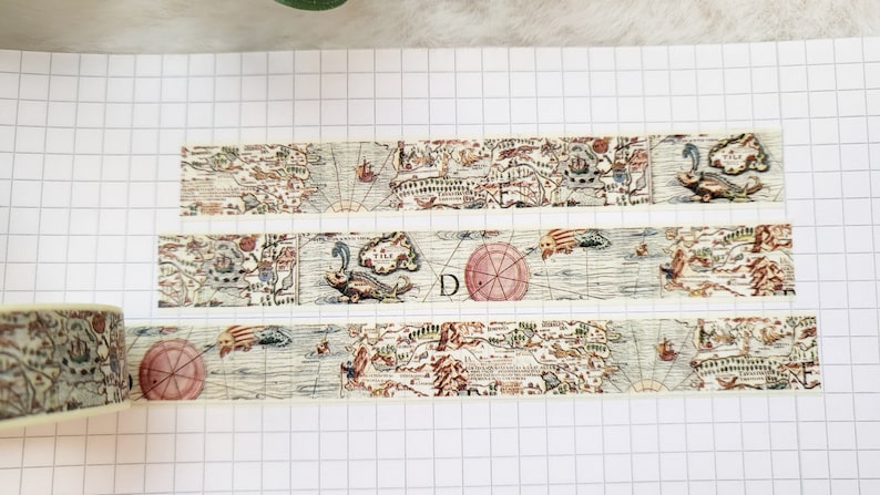 Washi Tape Weltkarte Landkarte, Vintage, Meer, Länder, Reisen, Urlaub, Land, Schiffe, Welt Bild 2