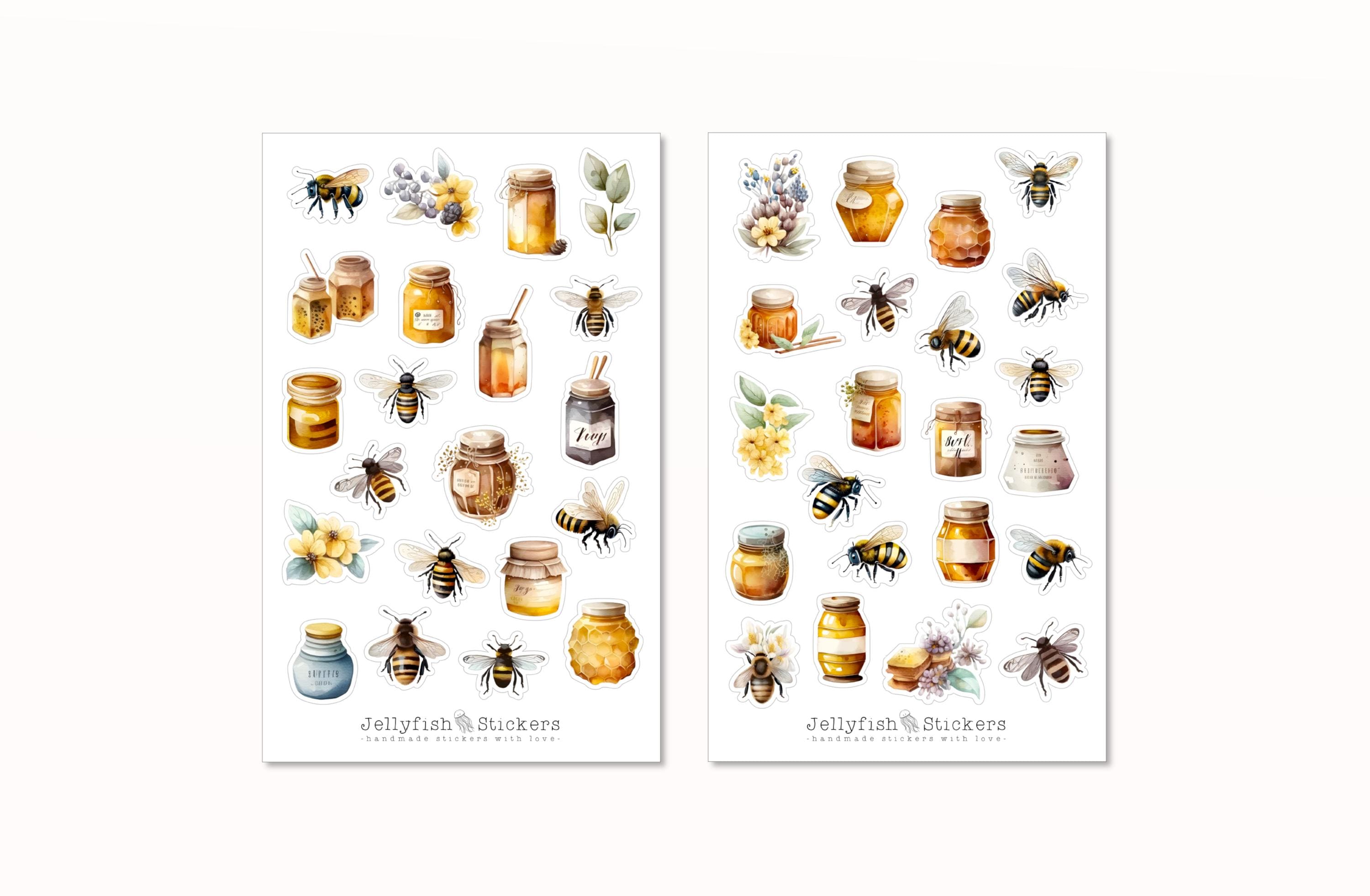 Bee Sticker Set - Stickers, Journal Stickers, Insect Stickers, Bee ...