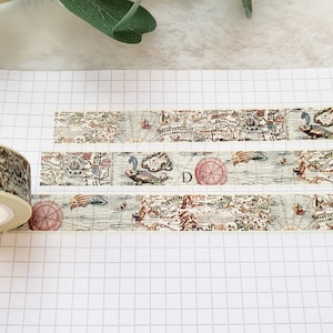 Washi Tape Weltkarte Landkarte, Vintage, Meer, Länder, Reisen, Urlaub, Land, Schiffe, Welt Bild 6