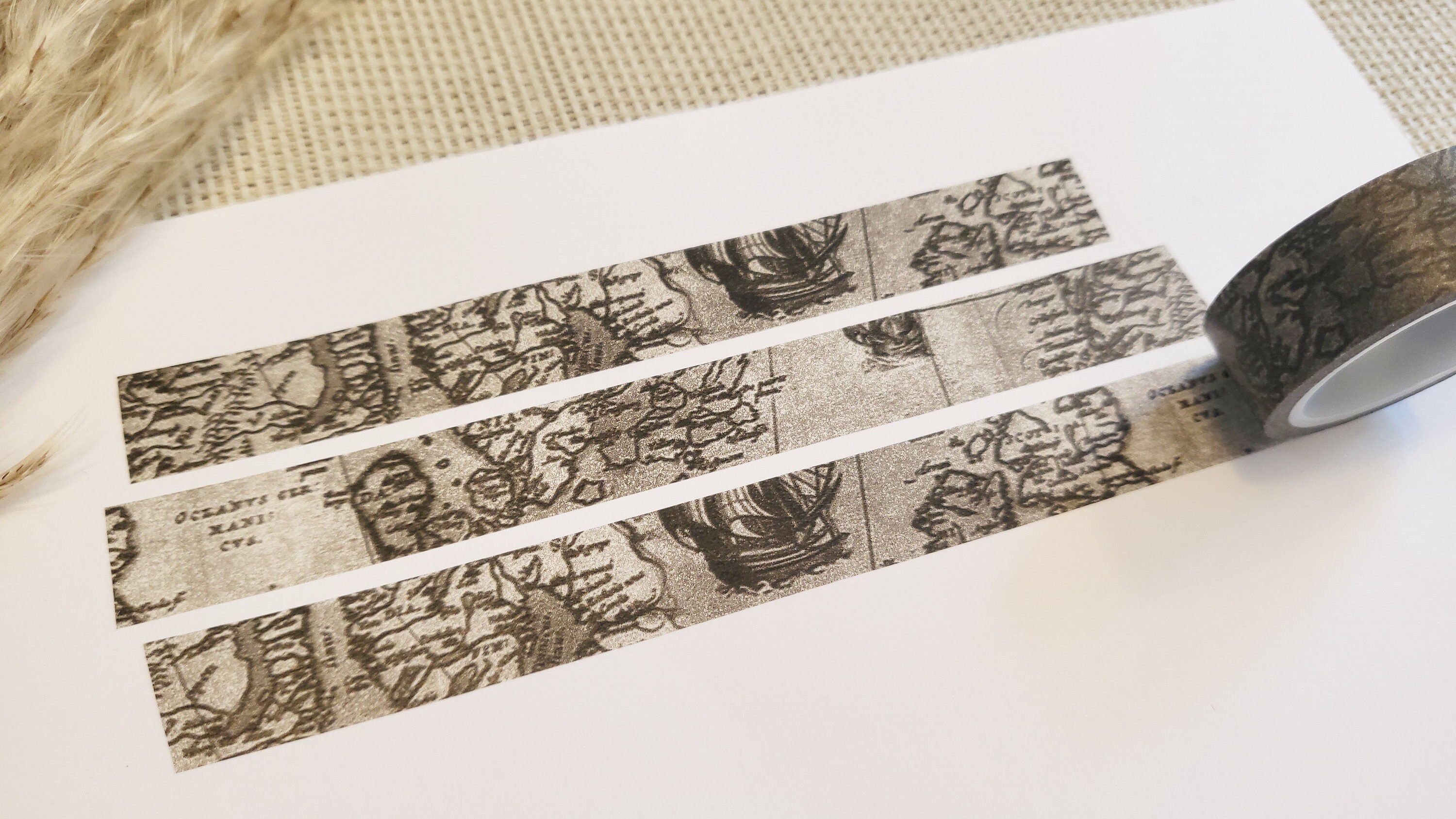 Washi Tape World Map - Vintage, Map, Black and White, Travel, Vacation ...