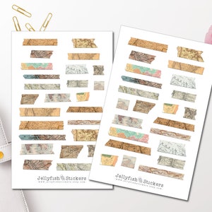 Landkarten Sticker Set - Washi Tape inspirierte Sticker Aufkleber Journal Sticker Planersticker, Vintage, Karte