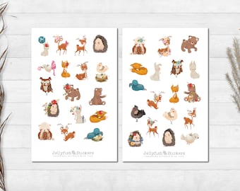Waldtiere 3D-Sticker Set - 20 Lustige Aufkleber Zum Basteln, Sammeln & Spielen Für Kindergeburtstage & Schule
