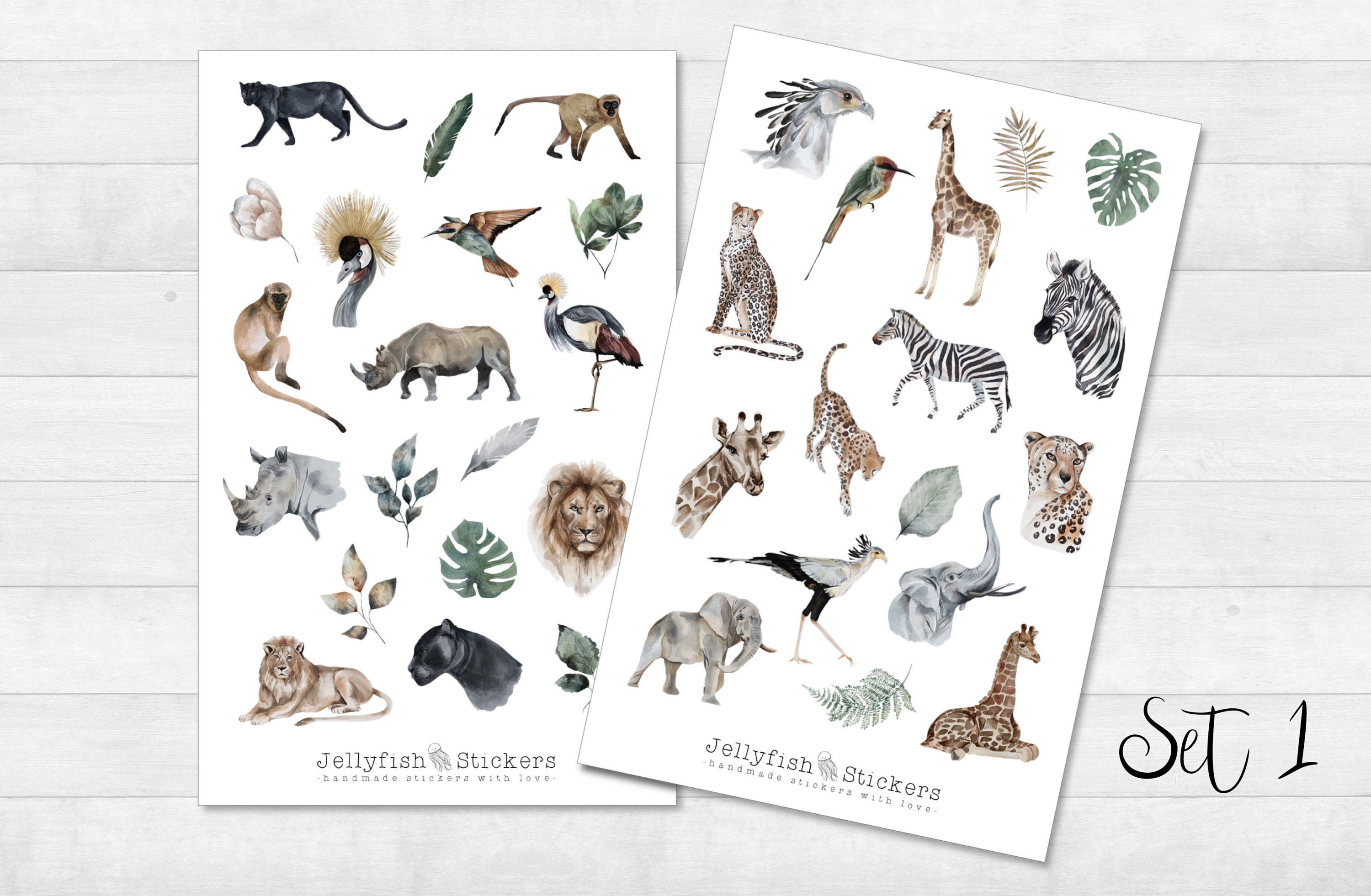 Sommer Dschungel Tiere Sticker Set – Journal, Planer & Tagebuch Sticker Mit Löwen, Elefanten & Afrikanischen Motiven