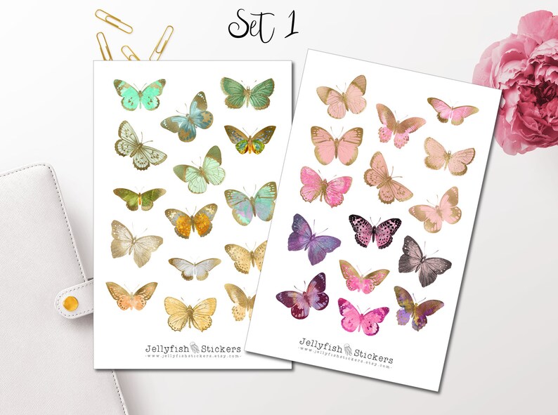Butterflies Colorful Sticker Set Journal Sticker Stickers Etsy