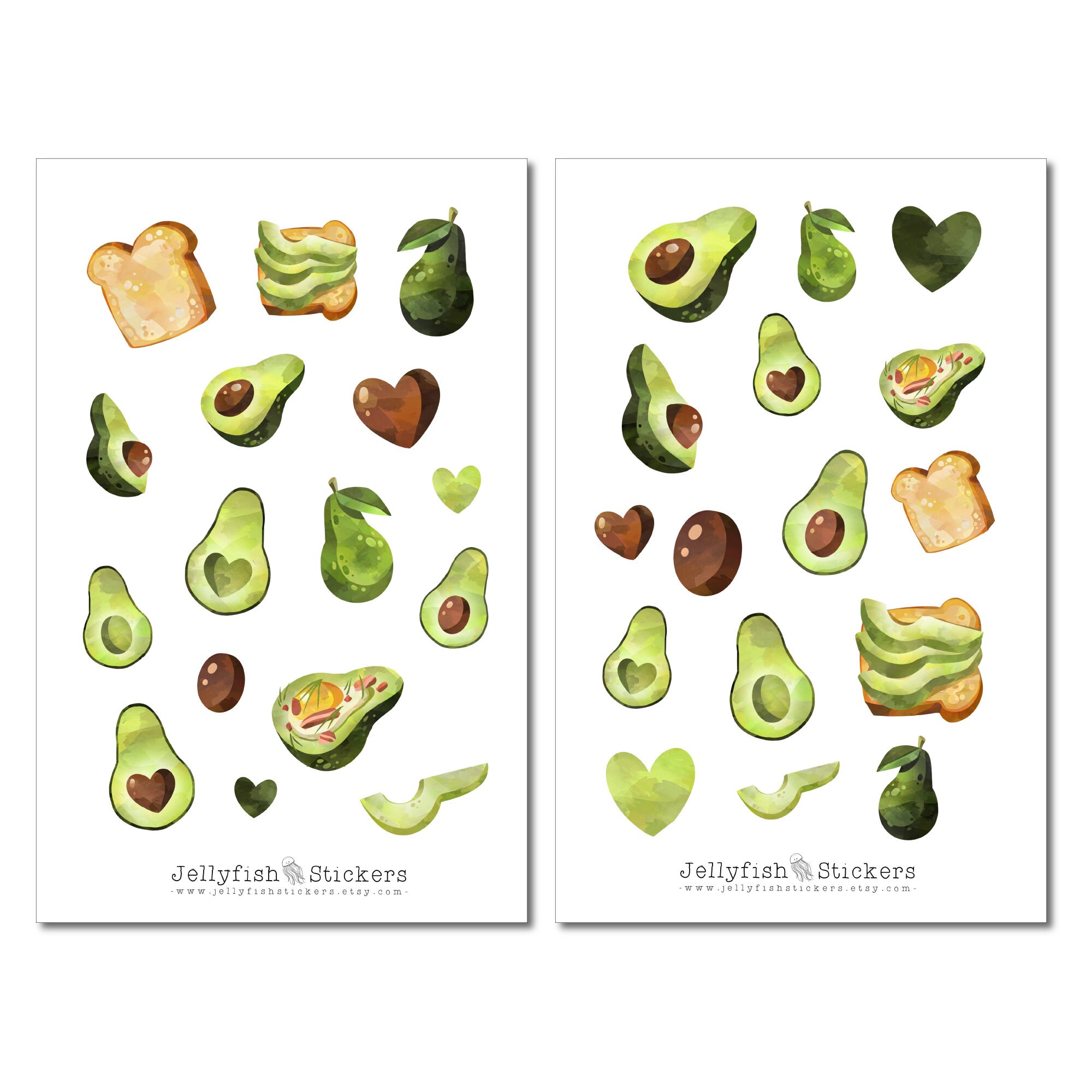 Avocado Sticker Set - Food Stickers, Journal Stickers, Cooking Planner ...
