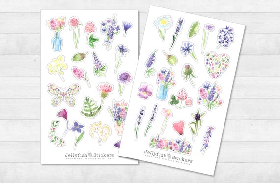 Wildflower Sticker Set - Floral Stickers, Planner Stickers, Sticker Plants,  Flowers, Colorful Flowers, Stickers, Garden, Nature, Bouquet